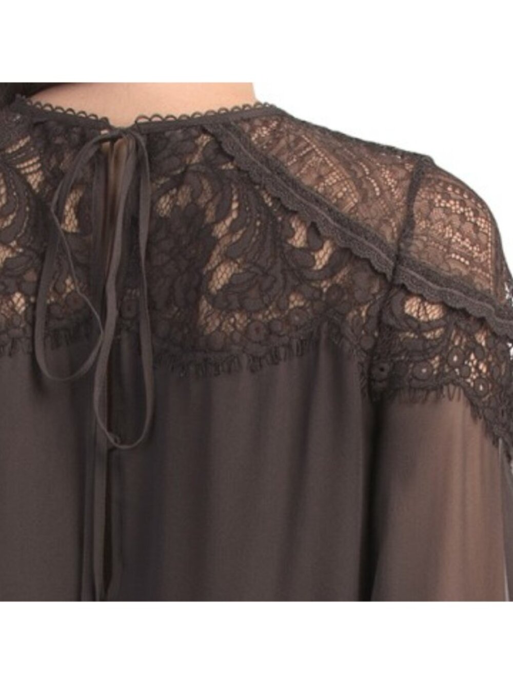 REBECCA TAYLOR Silk Chiffon Long Sleeve Mini Dress - Picture 5 of 5